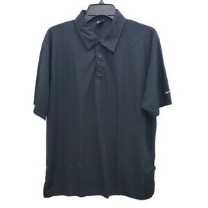Nike Dri-Fit Men's Black Textured Waffle Knit‎ Short Sleeve Tennis Polo Size M